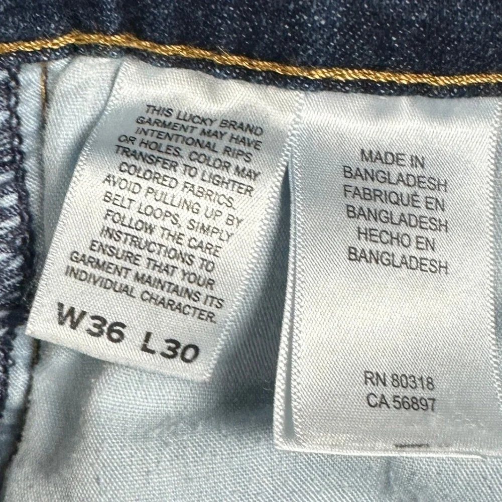 Lucky Brand 412 Jeans Mens 36X30 Blue Athletic Slim Distressed Denim Stretch